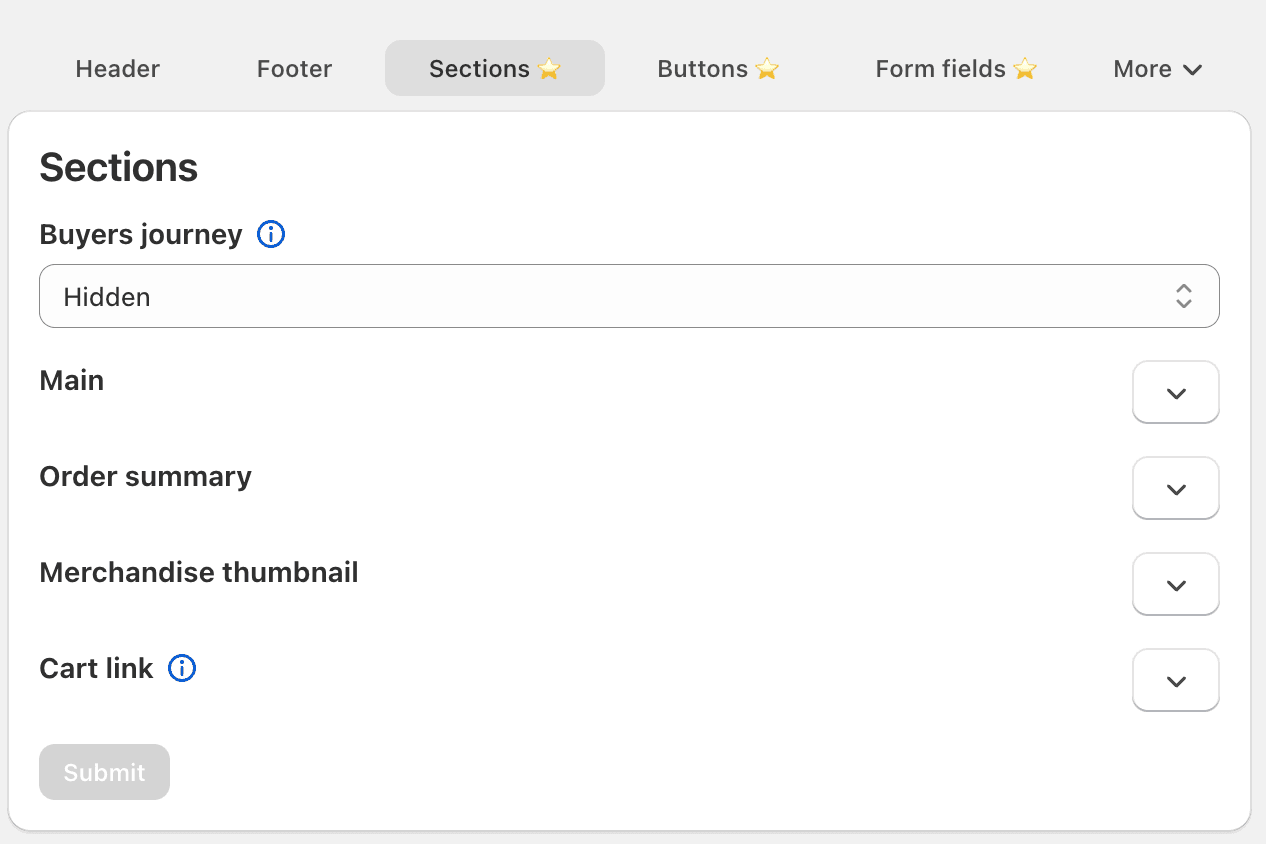 customize checkout