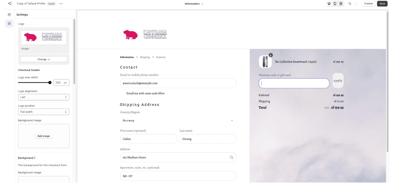 Customize your checkout